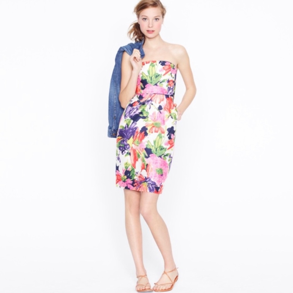 J. Crew Ella Silk Dress in Garden Floral